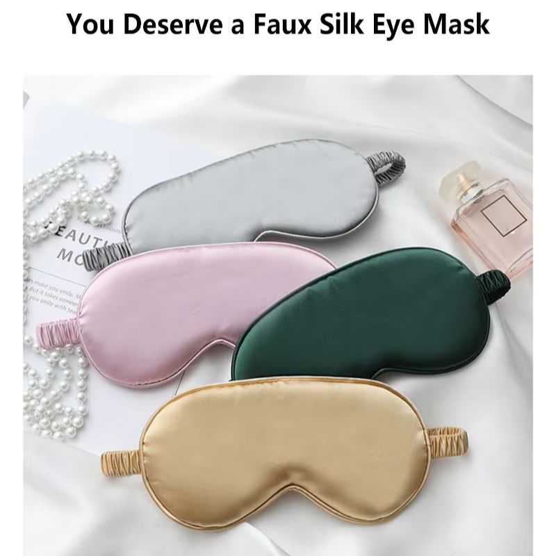 Eye Mask Sleep Travel - Double-Sided Silk Sleeping Eyeshade Light Blocking