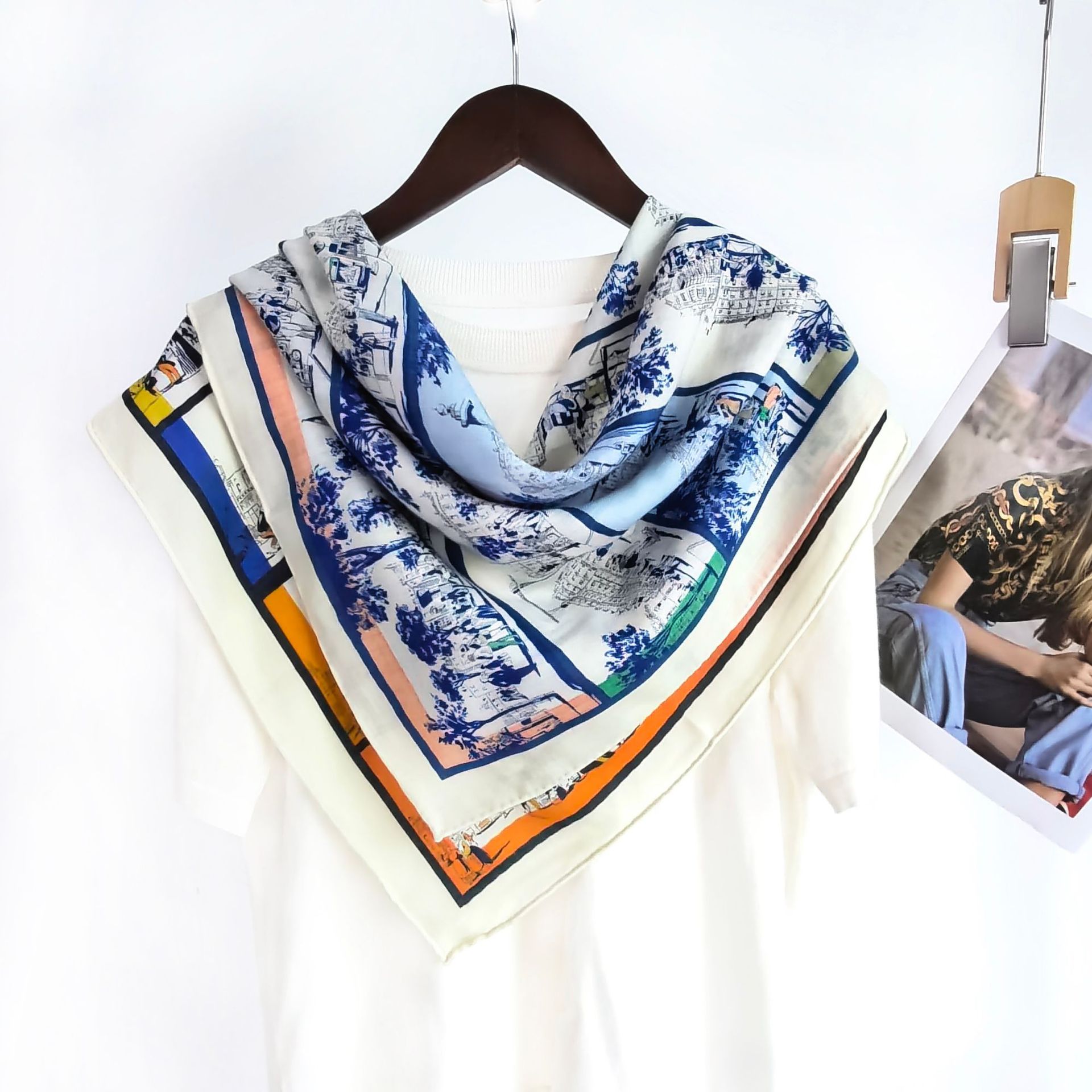 Travel Accessories Luxury Brands - 70%Wool 30%Silk Scarf Women Hand Rolled