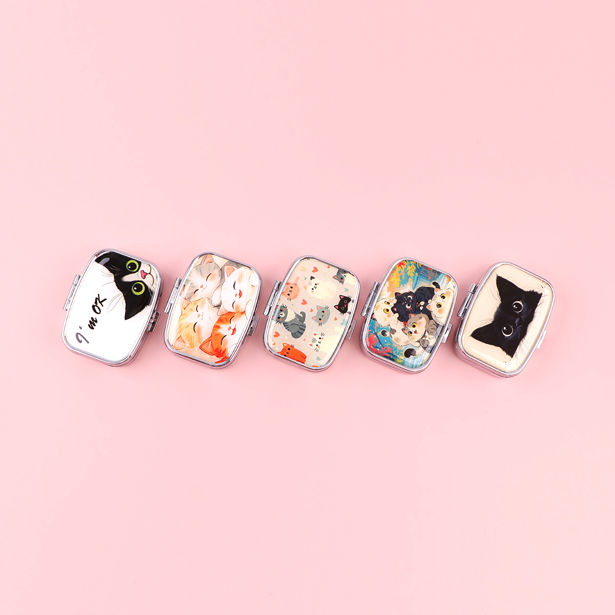Black Cat Pill Boxes Cartoon A - Accessories Travel Jewelry Box review and price
