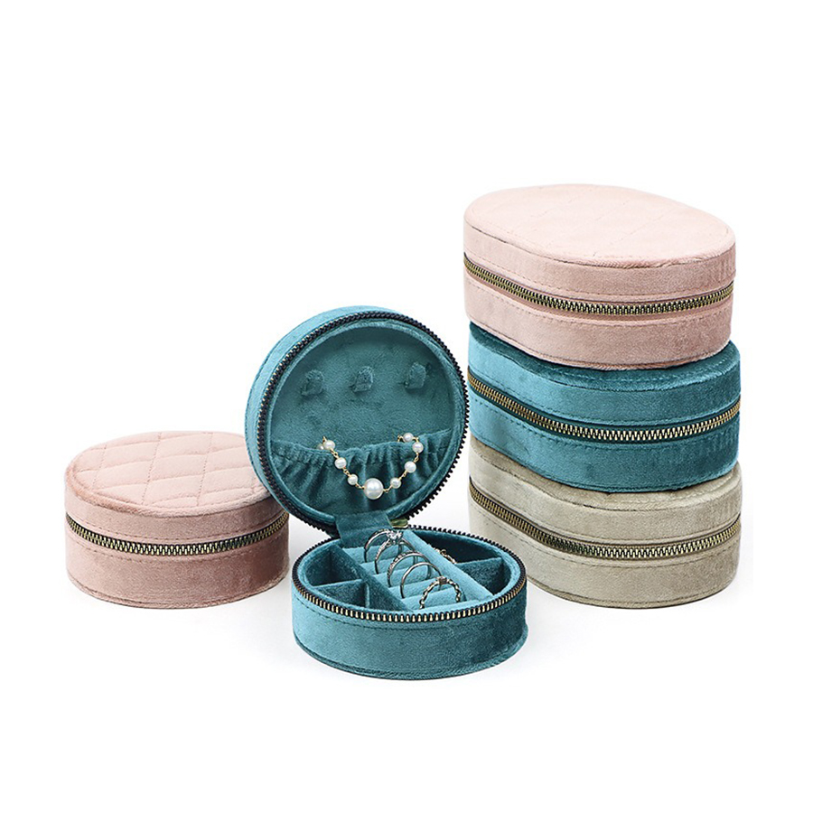 Round Diamond Velvet Travel Je - Accessories Travel Jewelry Box review and price