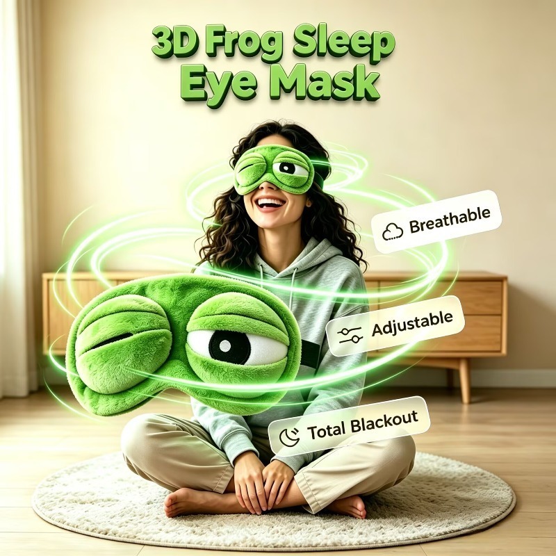 Funny 3D Frog Sleep Eye Mask S - Eye Mask Sleep Travel review and price
