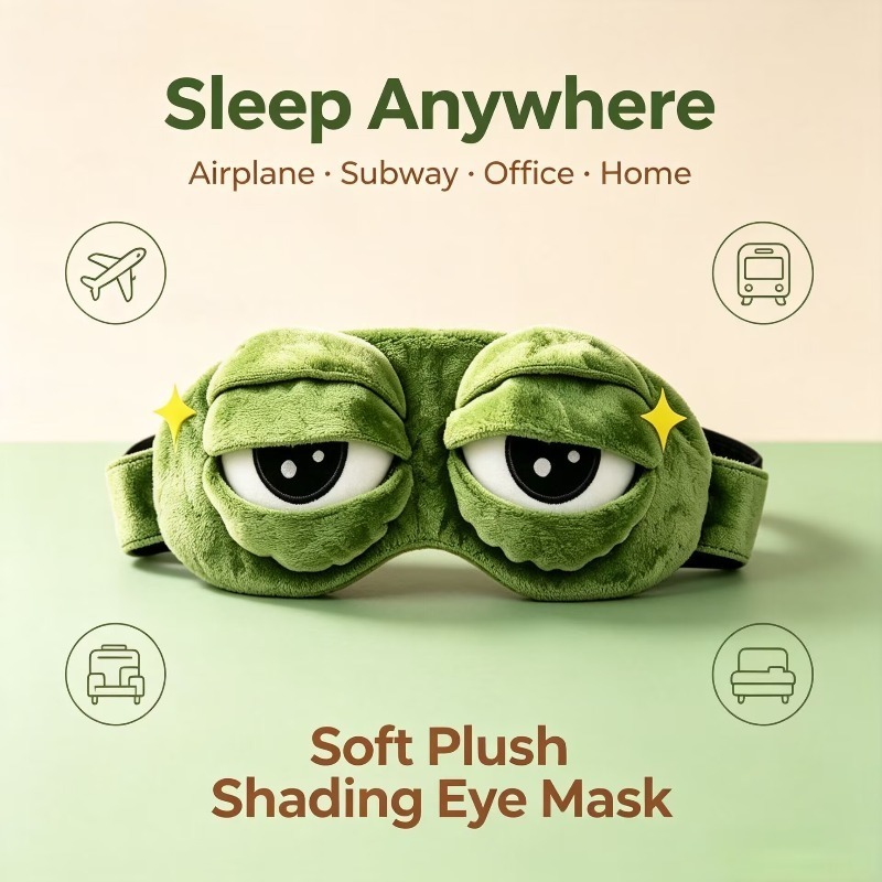 Funny 3D Frog Sleep Eye Mask S - Eye Mask Sleep Travel review and price