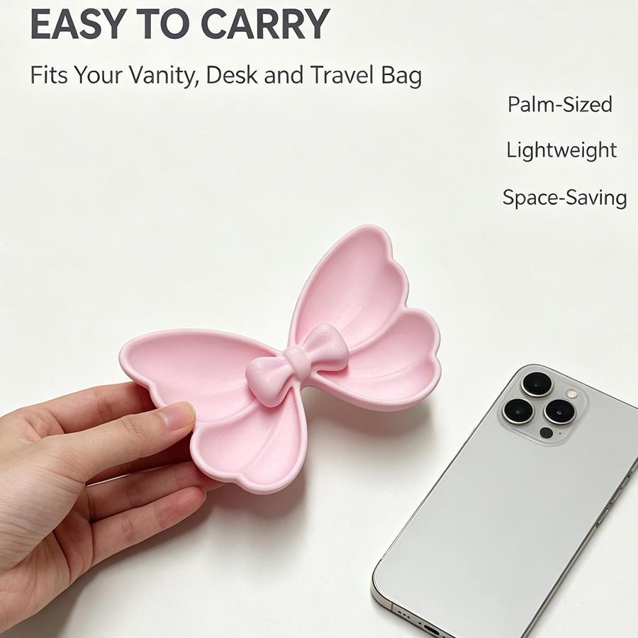 2Pcs Mini Bow-Shaped Jewelry S - Travel Accessories Pink review and price