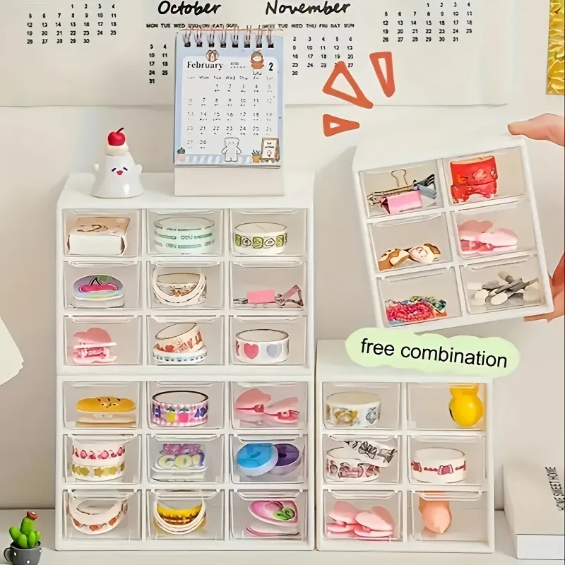 1pc Dustproof Multi-Grid Deskt - Accessories Travel Jewelry Box review and price