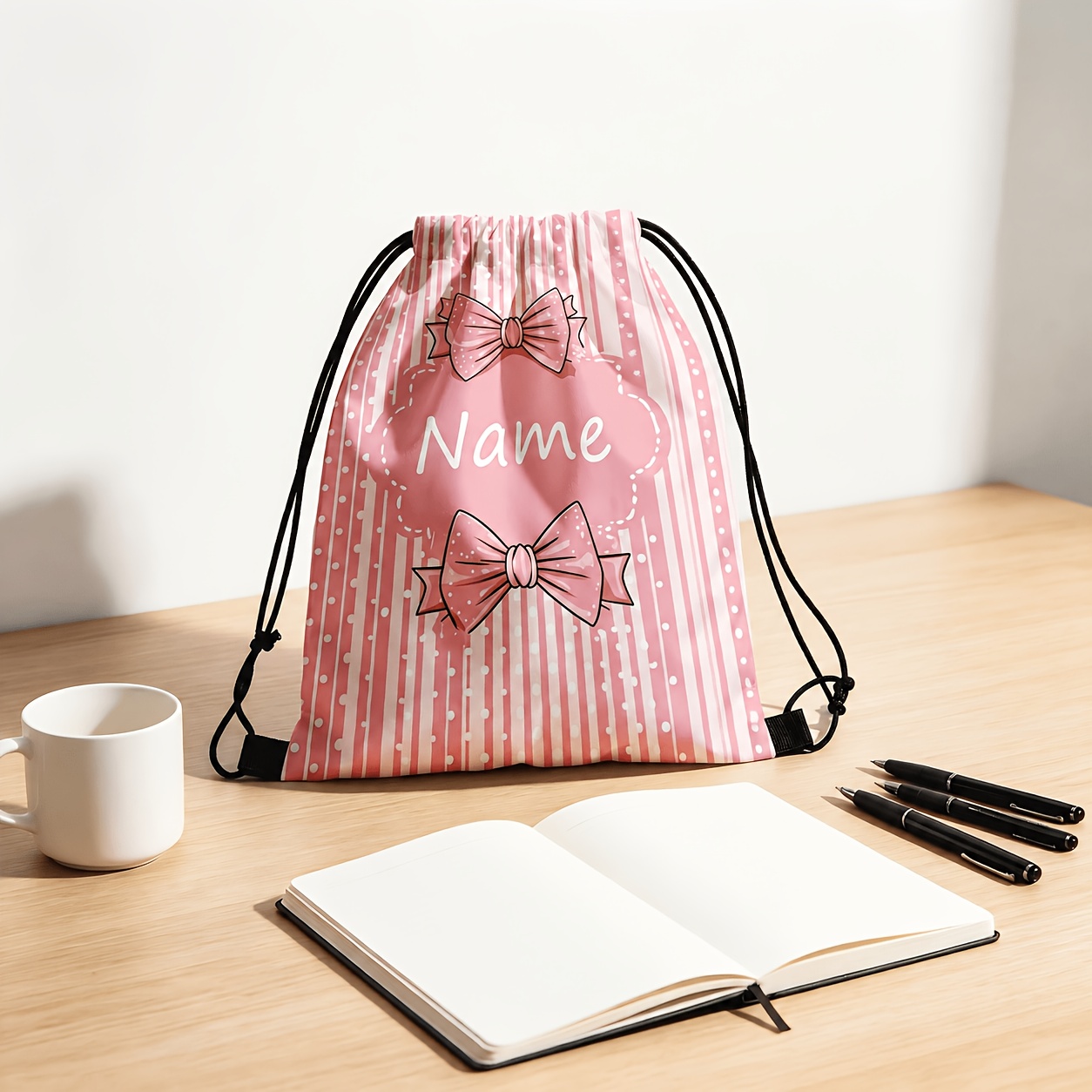 Personalized Pink Bow Striped  - Travel Accessories Pink review and price